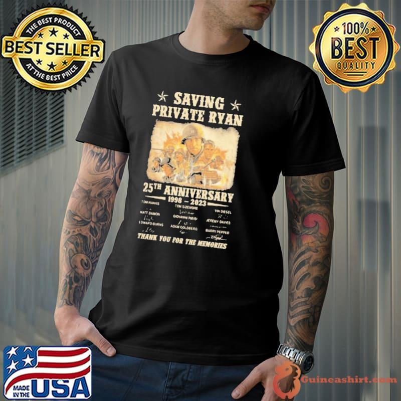 Saving private ryan 25th anniversary 1998 2023 thank you for the memories signatures shirt