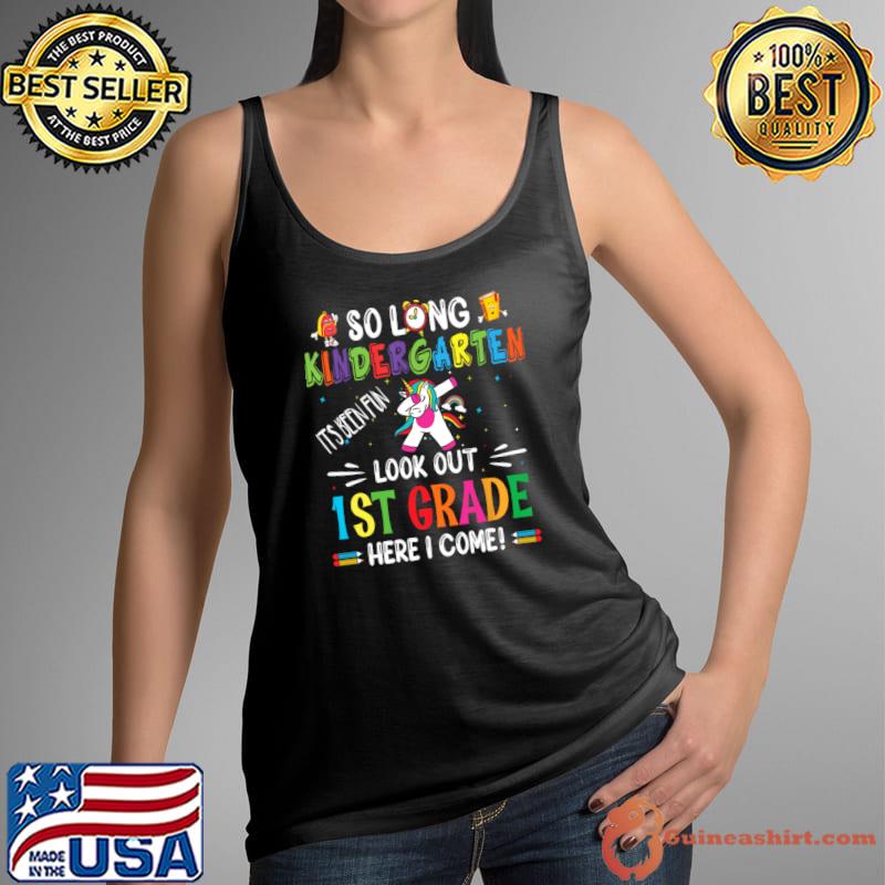 So Long Kindergarten 1st Grade Here I Come Unicorn Dabbing T-Shirt