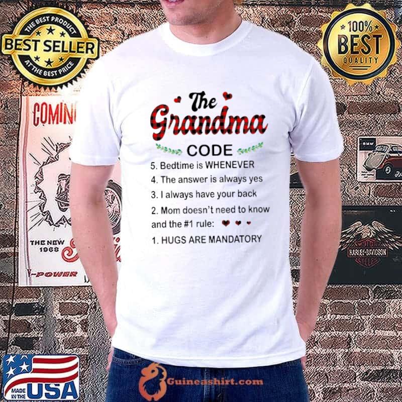 The Grandma Code Bedtime Is Whenever Red Plaid shirt