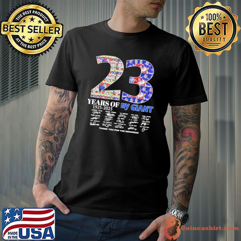Top 23 years of 1925 2023 New York Giants thank you for the memories signature shirt