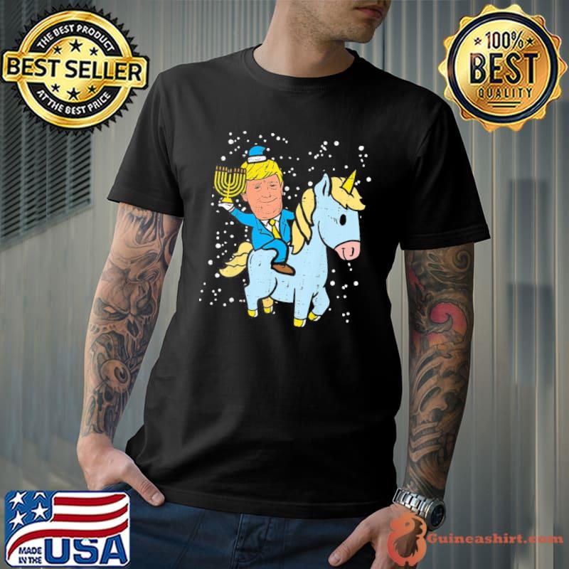 Trump Riding Unicorn Menorah Jewish Hanukkah Chanukah s Unisex