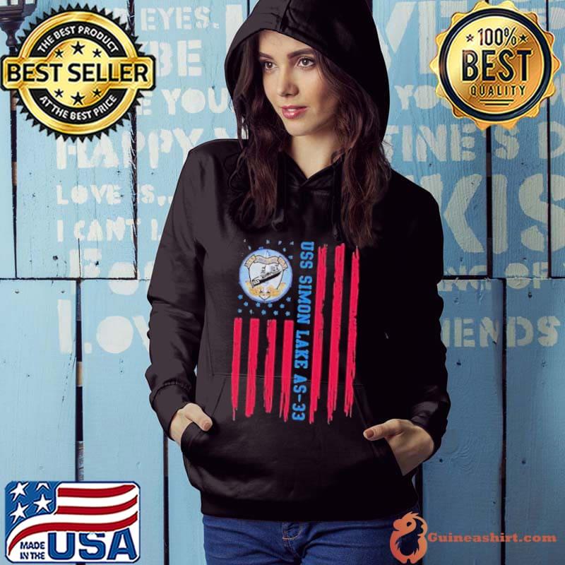 Uss simon lake as-33 american flag s Hoodie