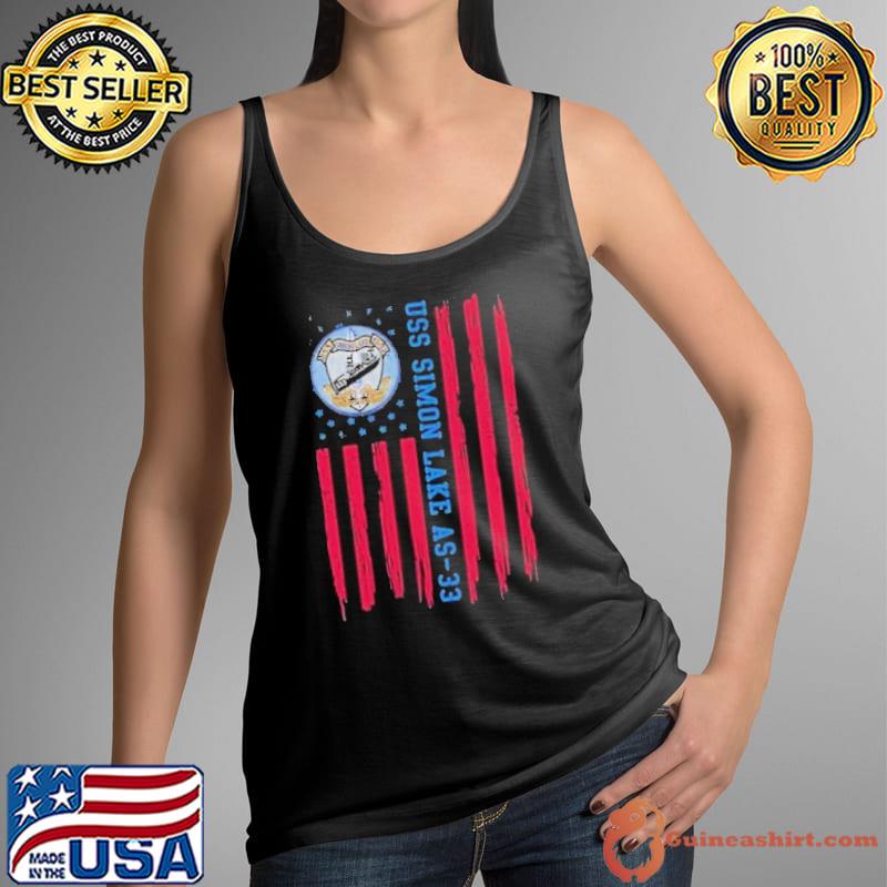 Uss simon lake as-33 american flag shirt