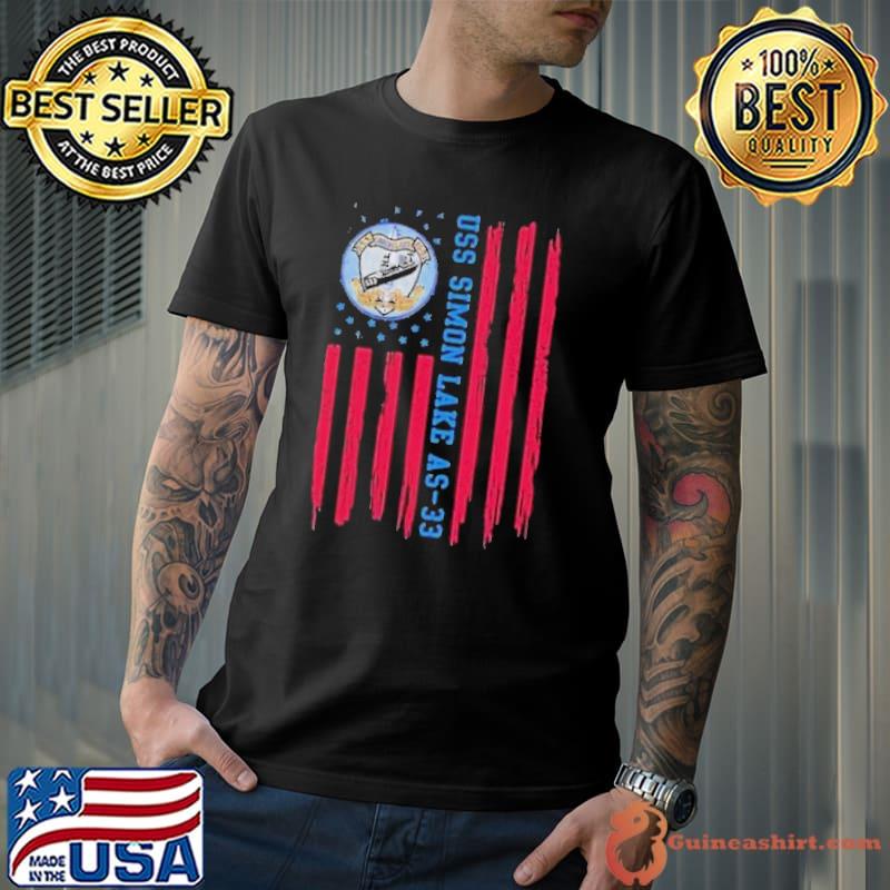 Uss simon lake as-33 american flag s Unisex