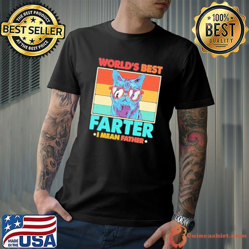 World’s Best Farter I Mean Father vintage cat shirt