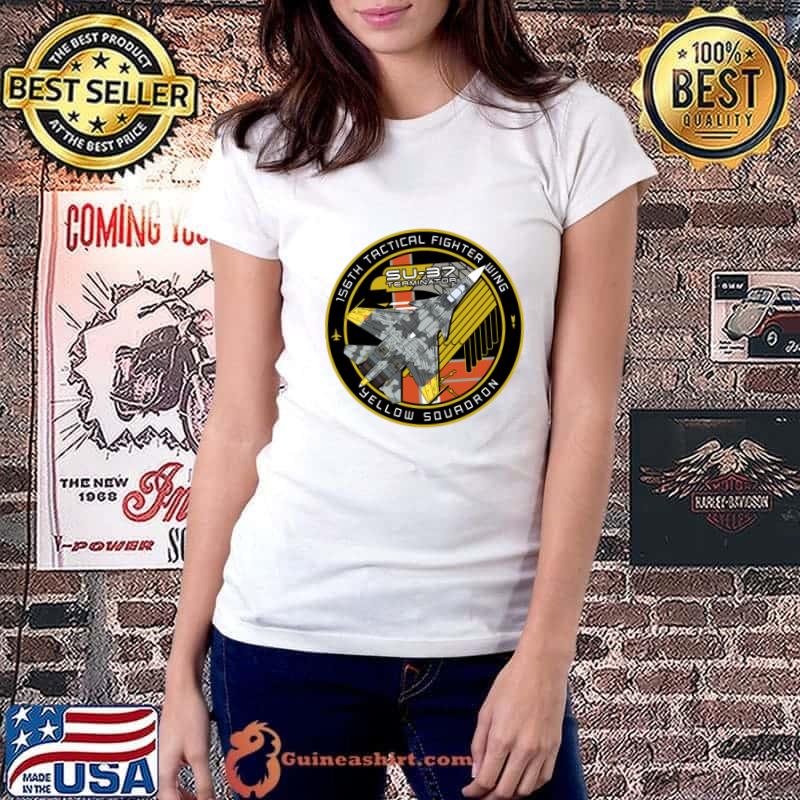 157th Tactical Fighter Wing Ace Combat Yellow Squadron Su-37 Terminator T-Shirt Ladiestee
