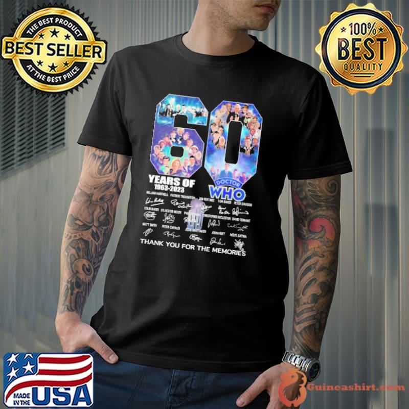 60 Years Of 1963 – 2023 Doctor WHO Signature Thank You For The Memories Signatures shirt