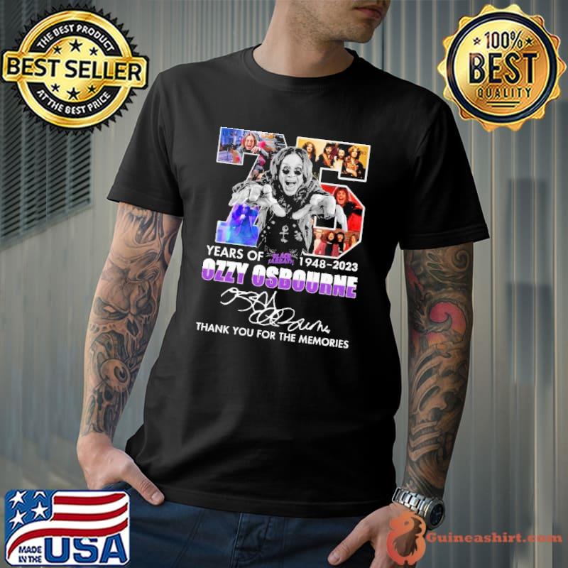 75 years of 1948 2023 Ozzy Osbourne thank you for the memories signature shirt