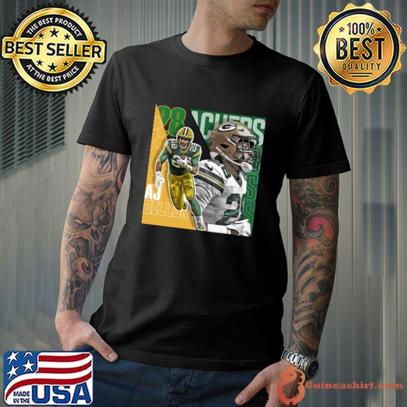 AJ Dillon Football Player American Green Bay Packers T-Shirt - Guineashirt  Premium ™ LLC