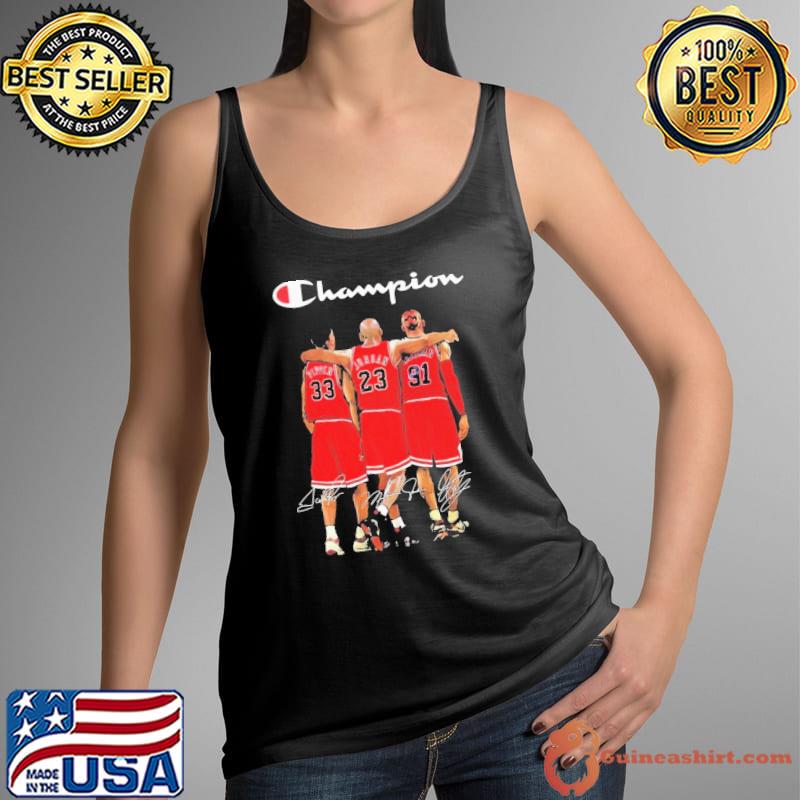 Chicago Bulls Champion Scotty Pippen Jr Michael Jordan And Dennis Rodman Signature Shirt Tank Top