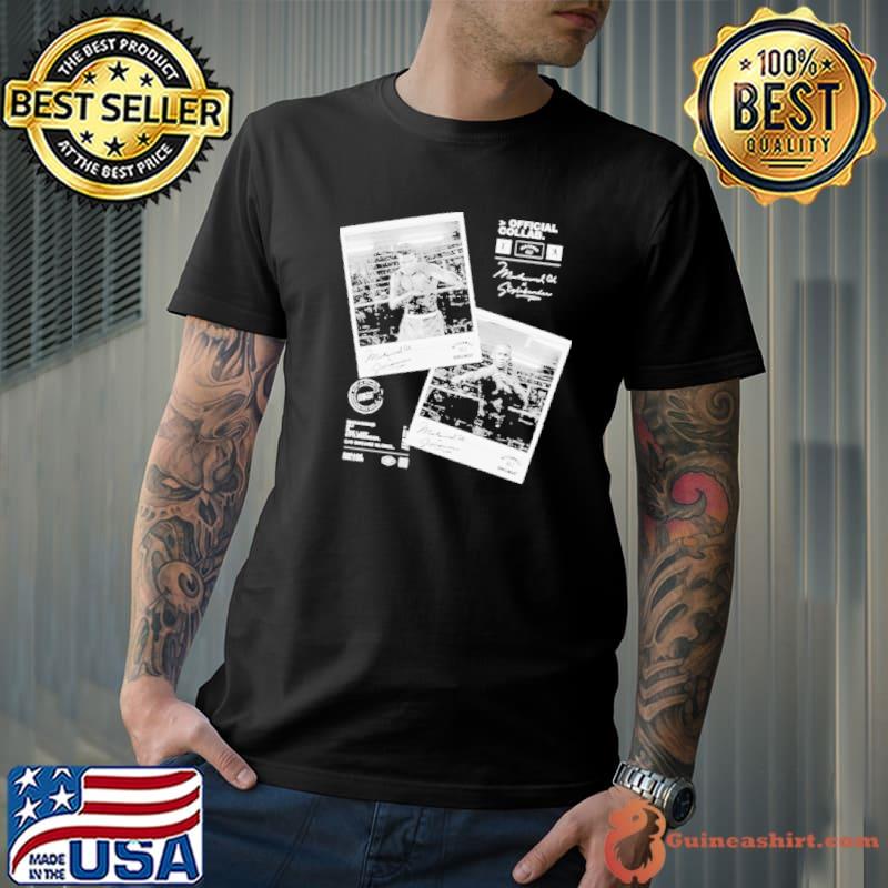 Collab engage x muhammad alI x Israel adesanya polaroid signatures shirt