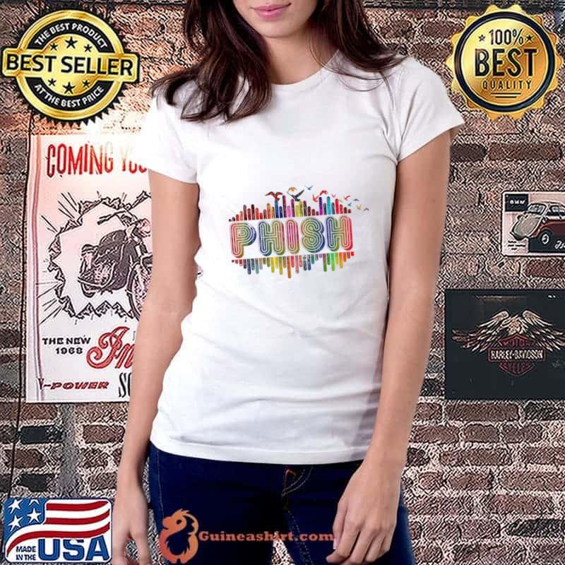 Color Tone Wave With Name-Phish T-Shirt Ladiestee