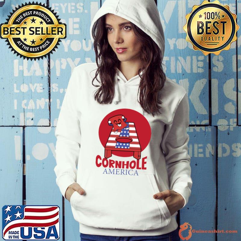 Cornhole Sport America USa Flag T-Shirt Hoodie