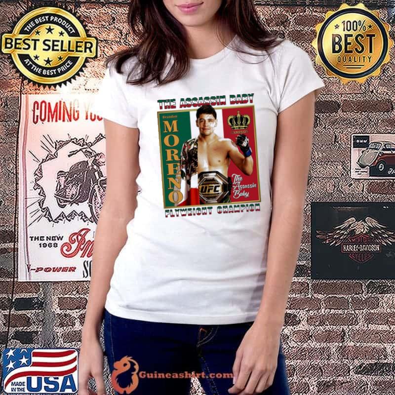 Cotton Short Sleeve Brandon Moreno Championship Shirt Ladiestee