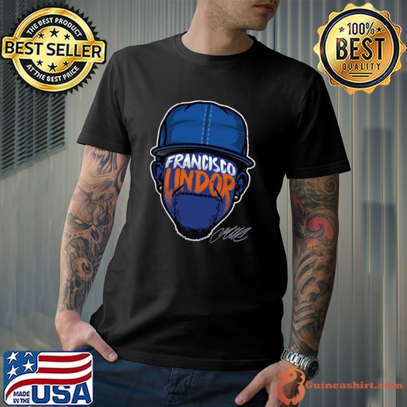 Francisco Lindor New York M Player Silhouette Signature Baseball T-Shirt -  Guineashirt Premium ™ LLC