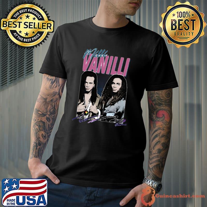Funny milli Vanilli Signature Singer American Music 80's Fanart Aesthetic T-Shirt