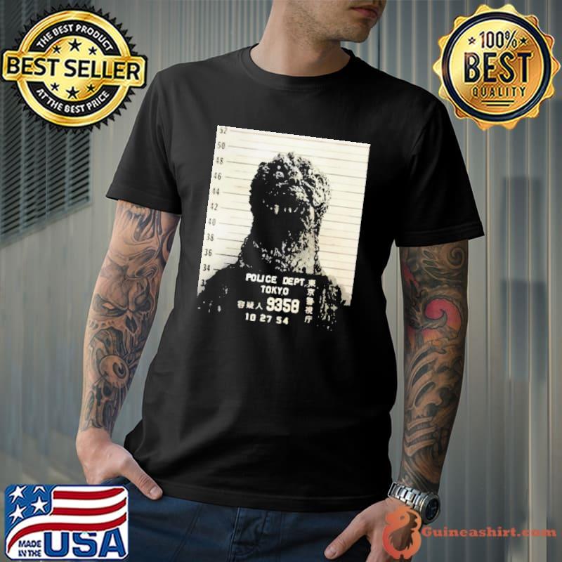 Godzilla Mugshot Police Dept Tokyo En 9358 Shirt