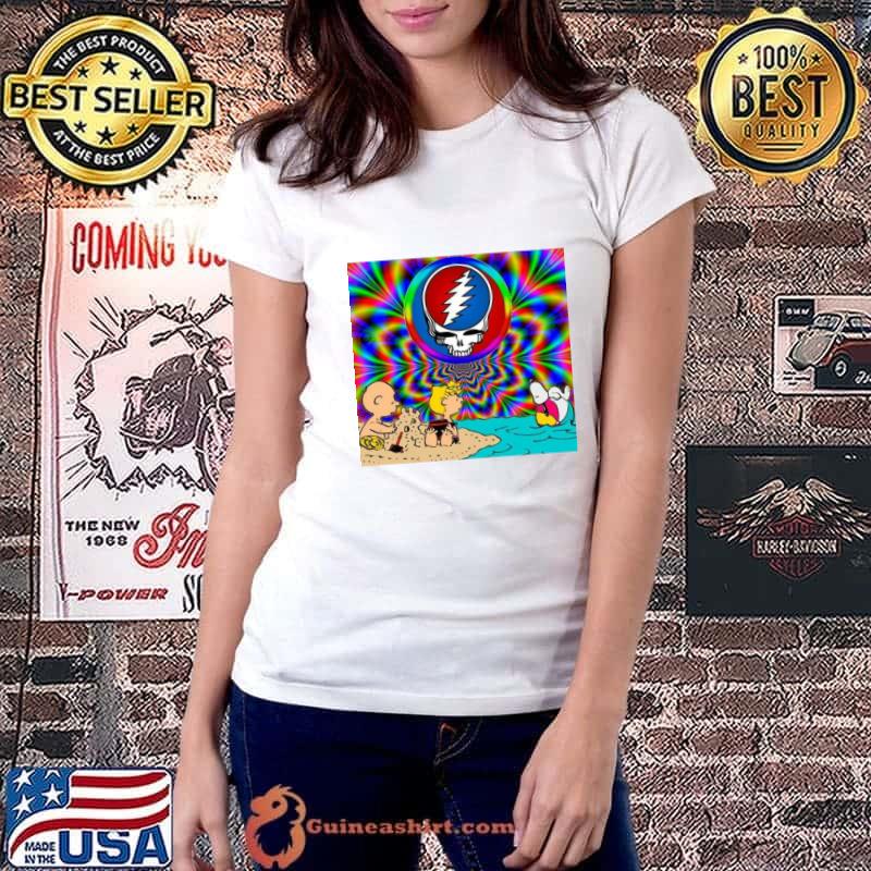 Grateful Dead Skull Symbol Snoopy And Charlie T-Shirt Ladiestee