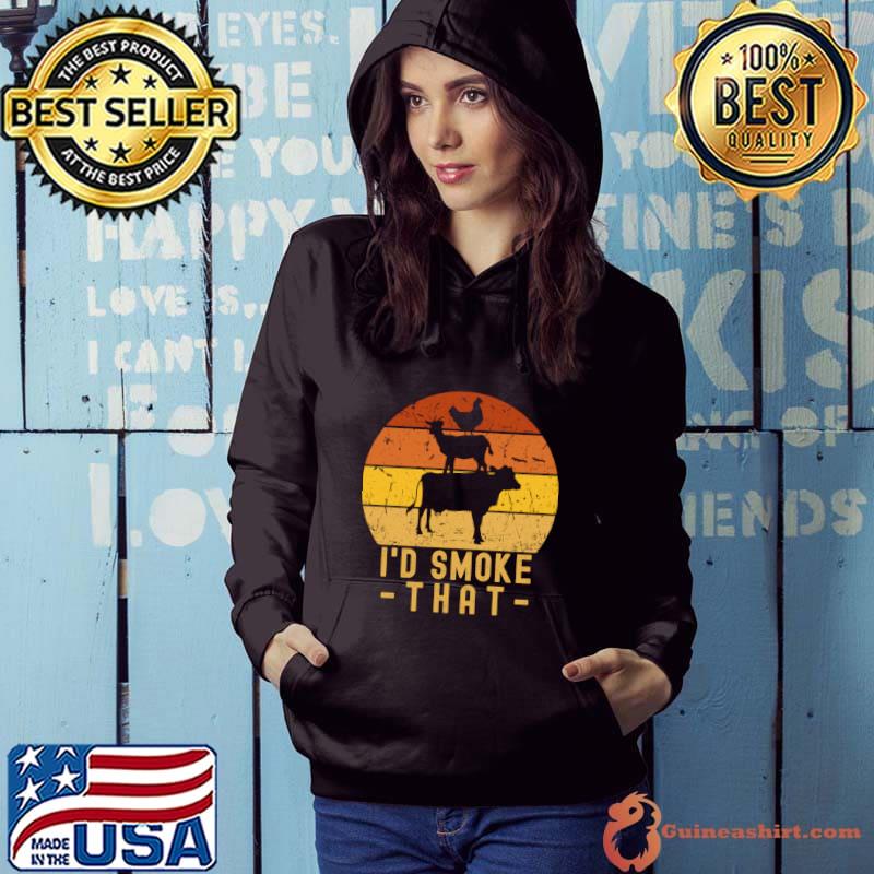 I'd Smoke That Farm Chicken Cow Vintage T-Shirt