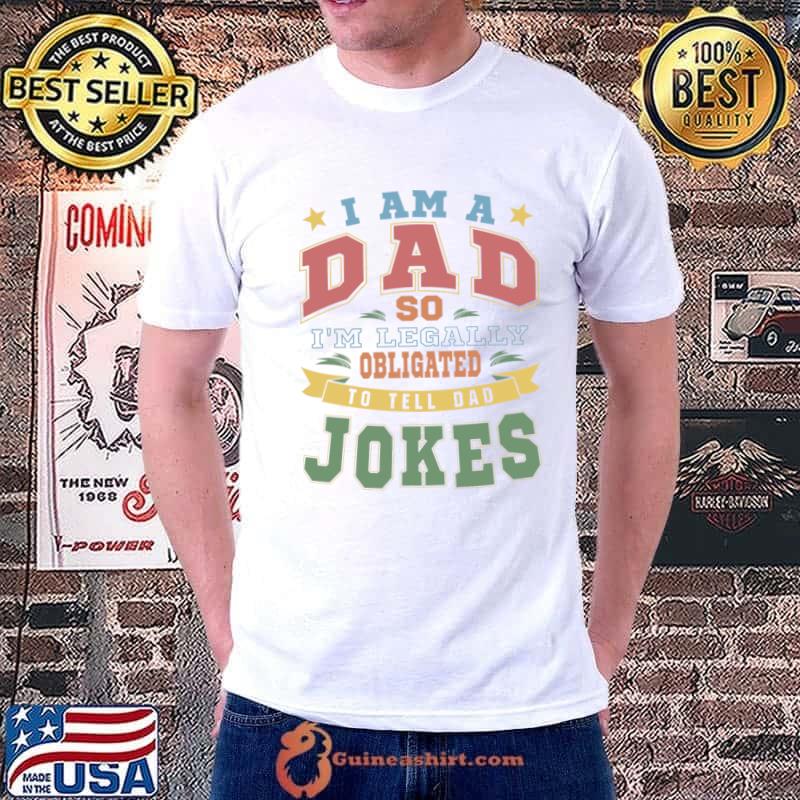 I'm Legally Obligated To Tell Dad Jokes Husband Retro T-Shirt