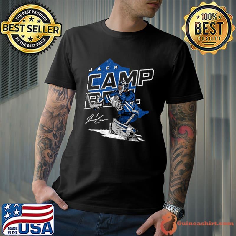 Jack Campbell Toronto Player Map Signature Ice Hockey Edmonto Oilers T-Shirt