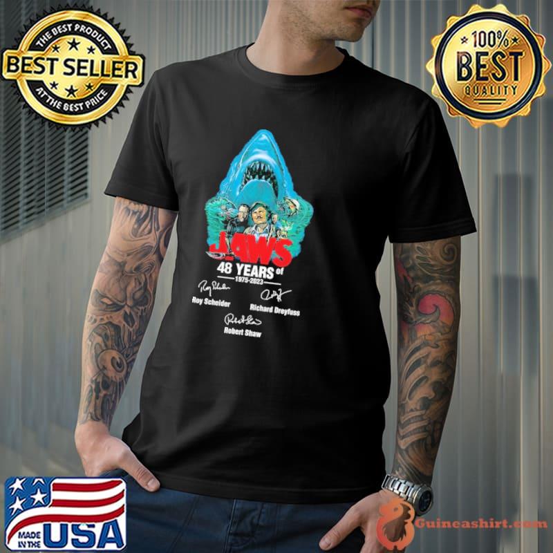 Jaws 48 years of 1975 2023 signature shirt