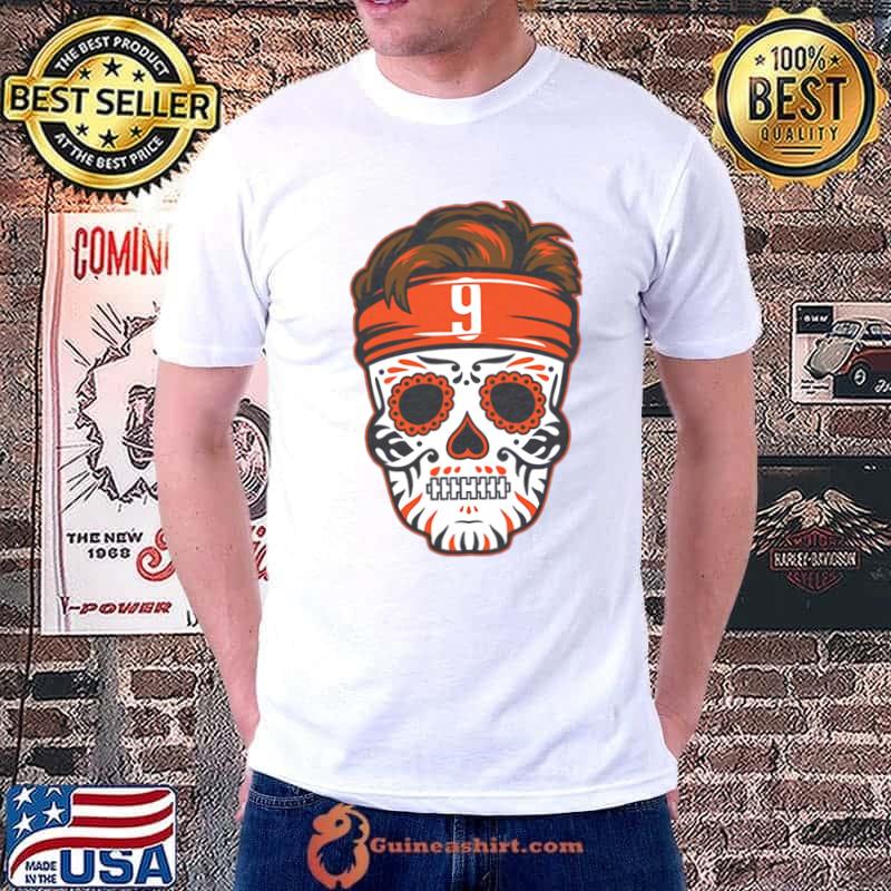 Joe Burrow Sugar Skull Player Football For The Cincinnati T-Shirt -  Guineashirt Premium ™ LLC