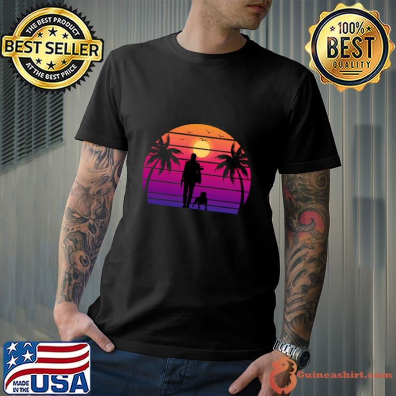 John Wick Retro 1980s Sunset Palm Tree T-Shirt