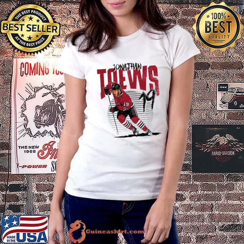 Jonathan Toews Player Hockey A Canadian Chicago Rise T-Shirt Ladiestee