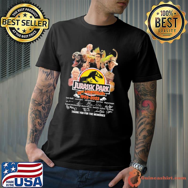 Jurassic Park 30th anniversary 1993 2023 thank you for the memories signature shirt