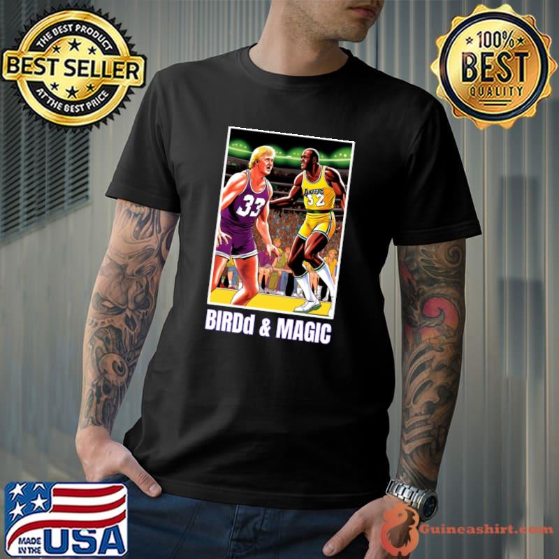 Larry Bird and Magic Johnson victor illustration design T-Shirt Unisex