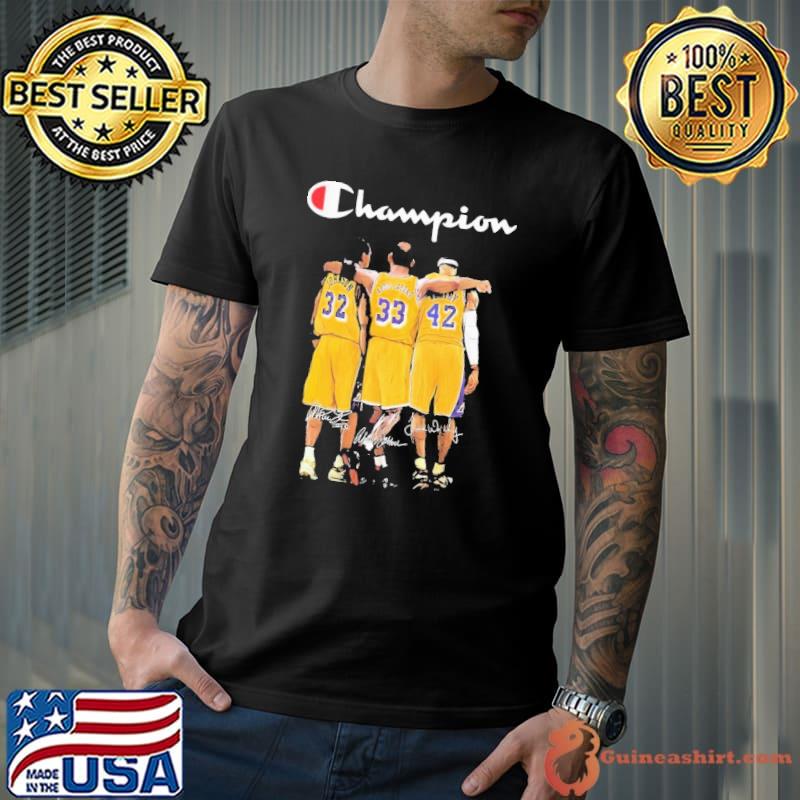 Los Angeles Lakers Champion Johnson Abdul-Jabbar And James Worthy Signatures Shirt