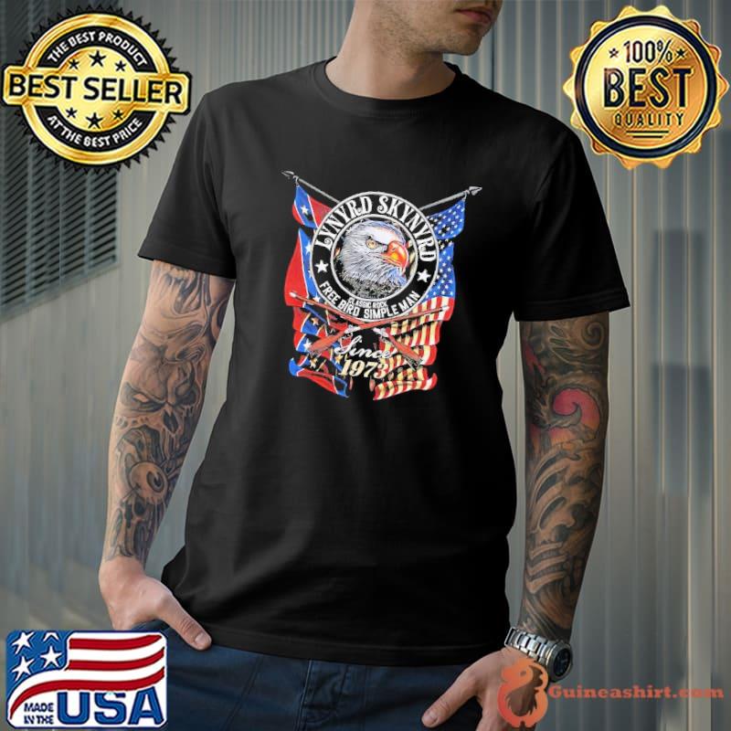 Lynyrd skynyrd free bird simple man since 1973 american flag eagle shirt