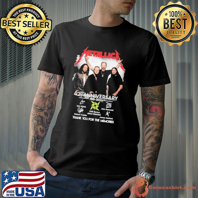 Metallica 42nd Anniversary 1981 2023 thank you for the memories signature shirt