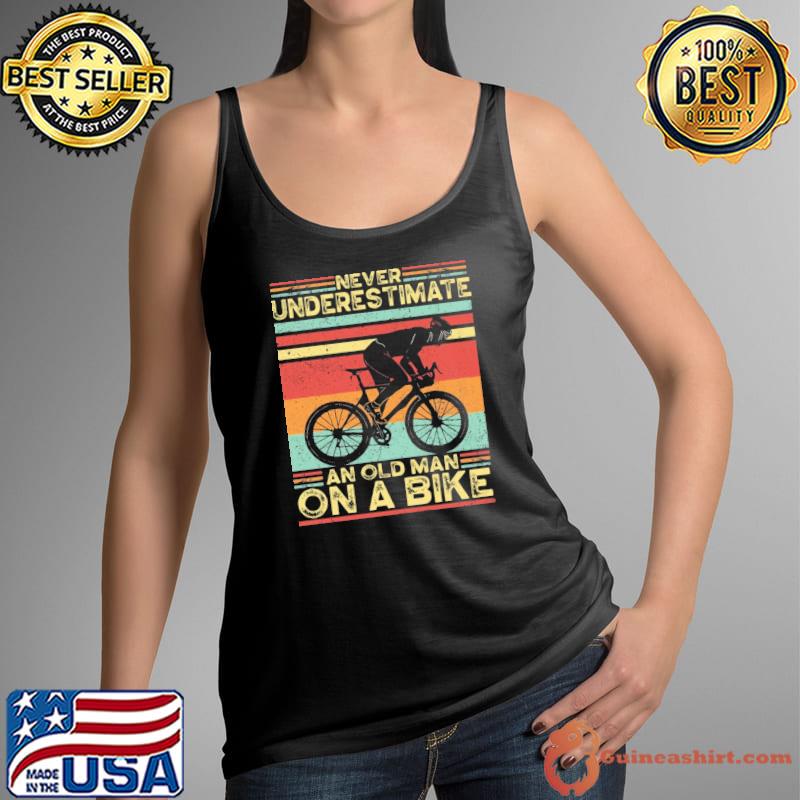 Never underestimate an old man on a bike vintage s Tank Top