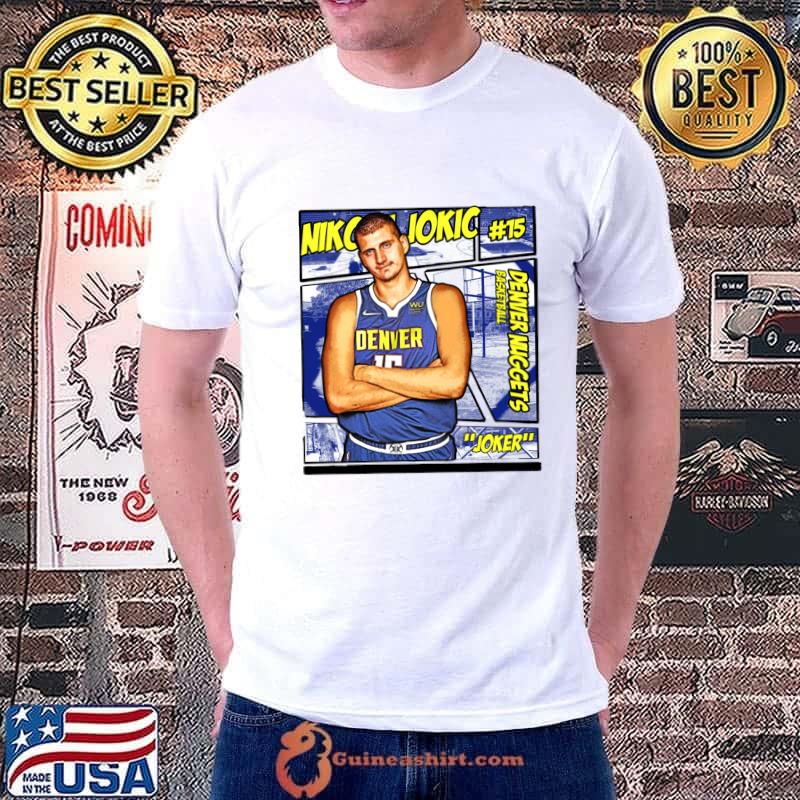 Nikola Jokic Joker 15 Denver Nuggets Basketball Comics 90s T-Shirt