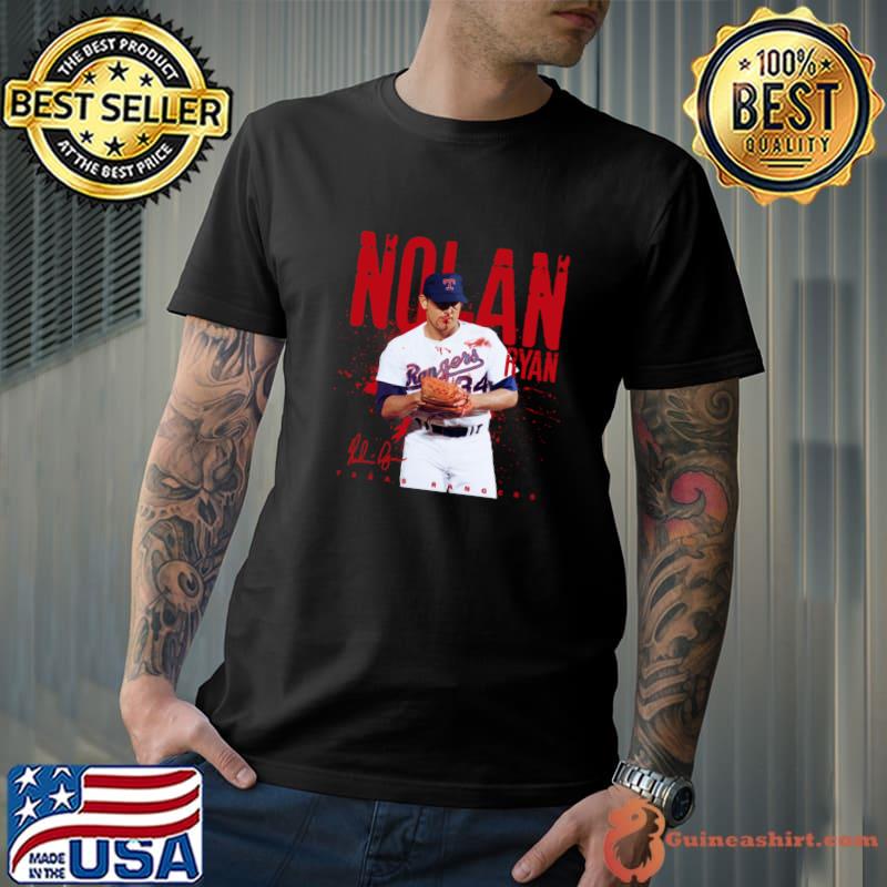 Nolan Ryan Texas Rangers Bloody Signatur T-Shirt - Guineashirt