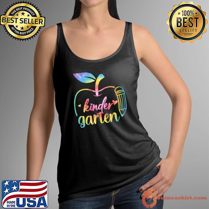 Official hello Kindergarten Back To School Apple Teacher Tye Die T-Shirt Tank Top