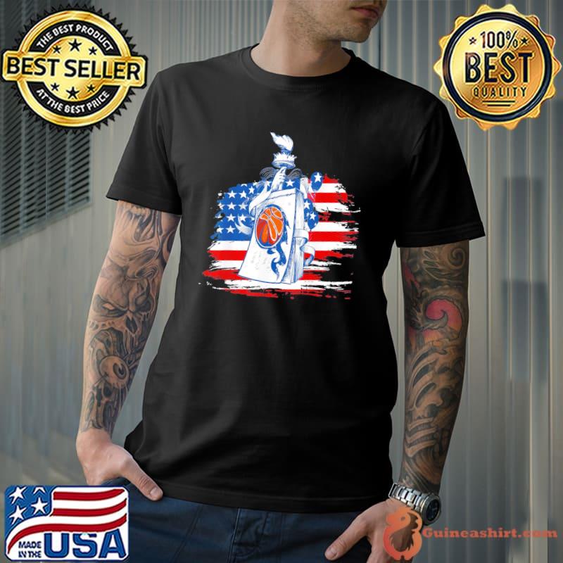Patriotic Basketball 4th Of July Men USA American Flag Shirt Unisex