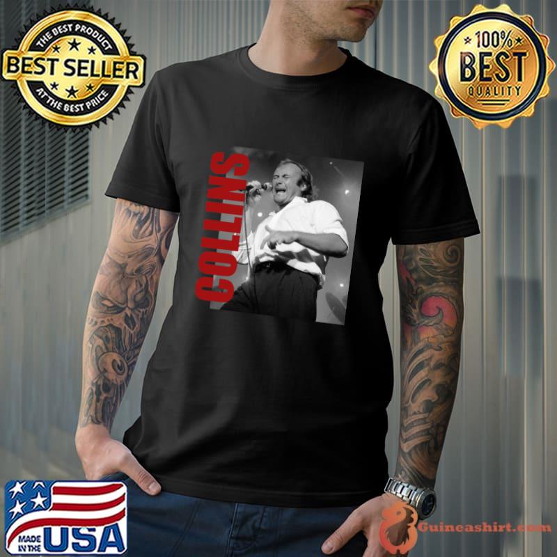 Phil Collins Singing Live An Englist Singer 1951 Rock Band T-Shirt