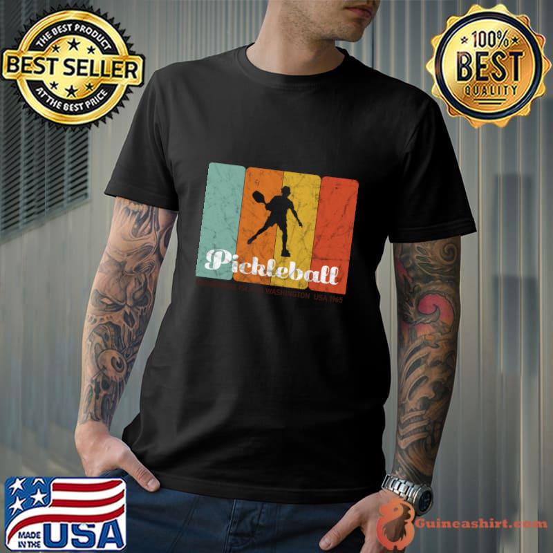 Pickleball Bainbridge Island Washington Usa 1965 Retro T-Shirt Unisex