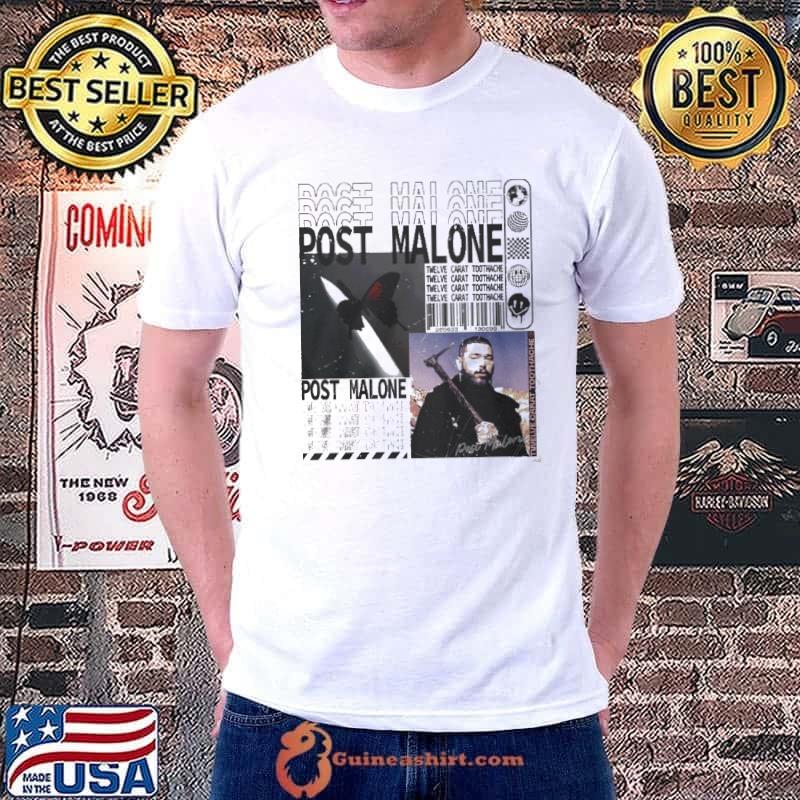 Post Malone Retro Y2K Vintage Bootleg Album Twelve Carat Toothache Graphic shirt