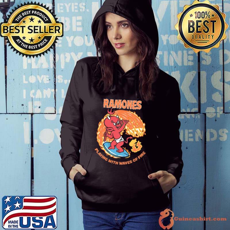 Ramones devil playing with waves of fire T-Shirt