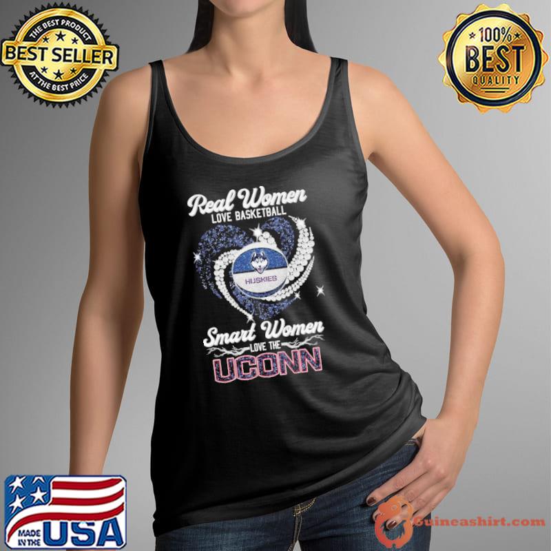 Real women love basketball smart women love the Uconn huskies s Tank Top