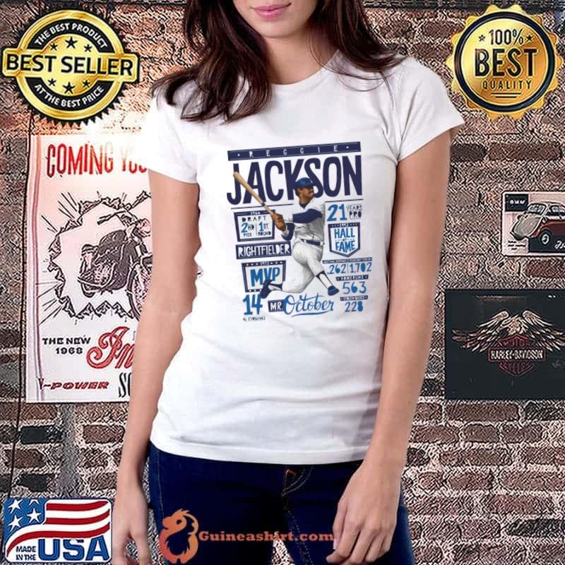 Reggie Jackson New York Y Stats MVP Champion Baseball T-Shirt