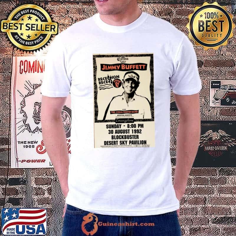 Retro Jimmy Buffett Recession Tour 92 The Coral Reefer Band Desert Sky Pavilion T-Shirt