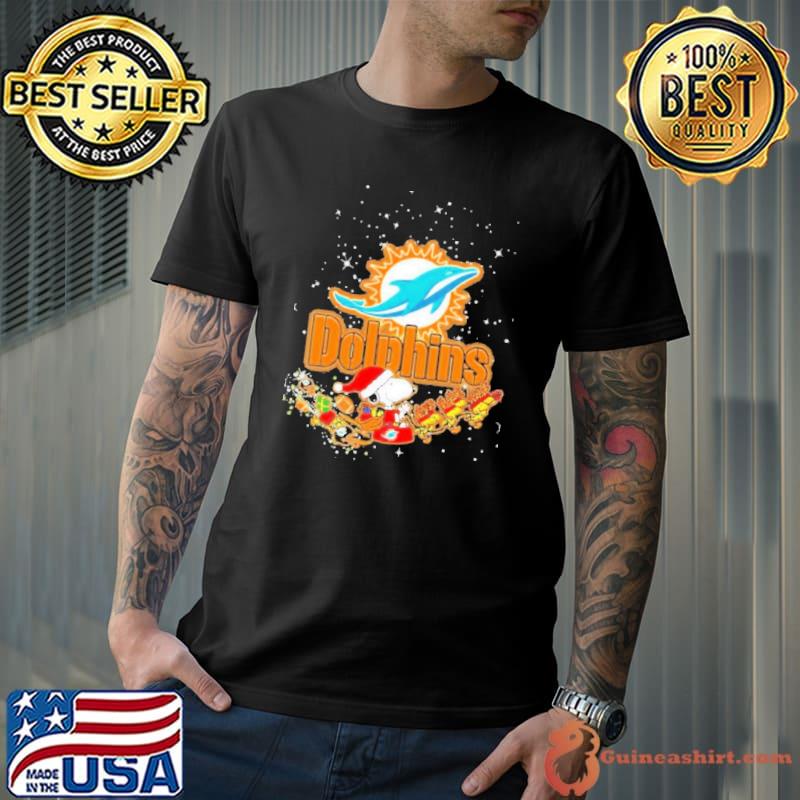 Snoopy and woodstock santa hat xmas miami dolphins logo shirt - Guineashirt  Premium ™ LLC