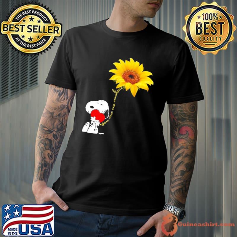 Snoopy hug heart you are my sunshine sunflower shirt