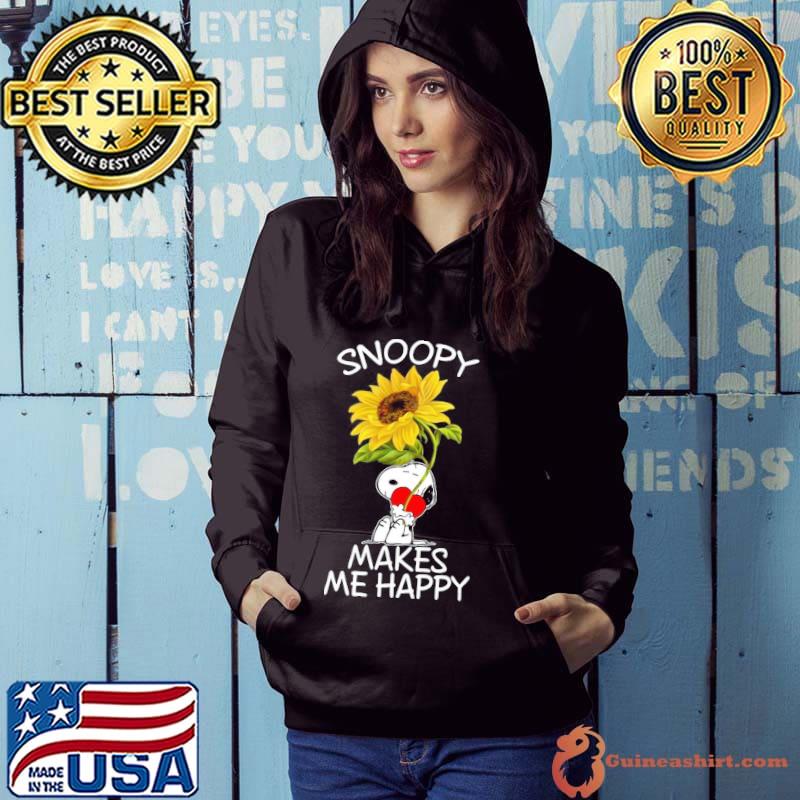 Snoopy makes me happy snoopy holding sunflower s Hoodie