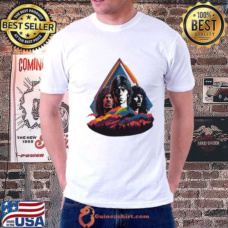 Unleash the Music Pink Floyd Inspired Band Music Rock Mountain Retro T-Shirt
